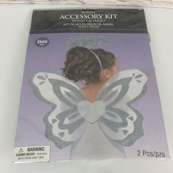 Angel Accessory Kit Child 3+ Wings & Halo 2 Pc Set Costume Cosplay Christmas NIP - Picture 1 of 6